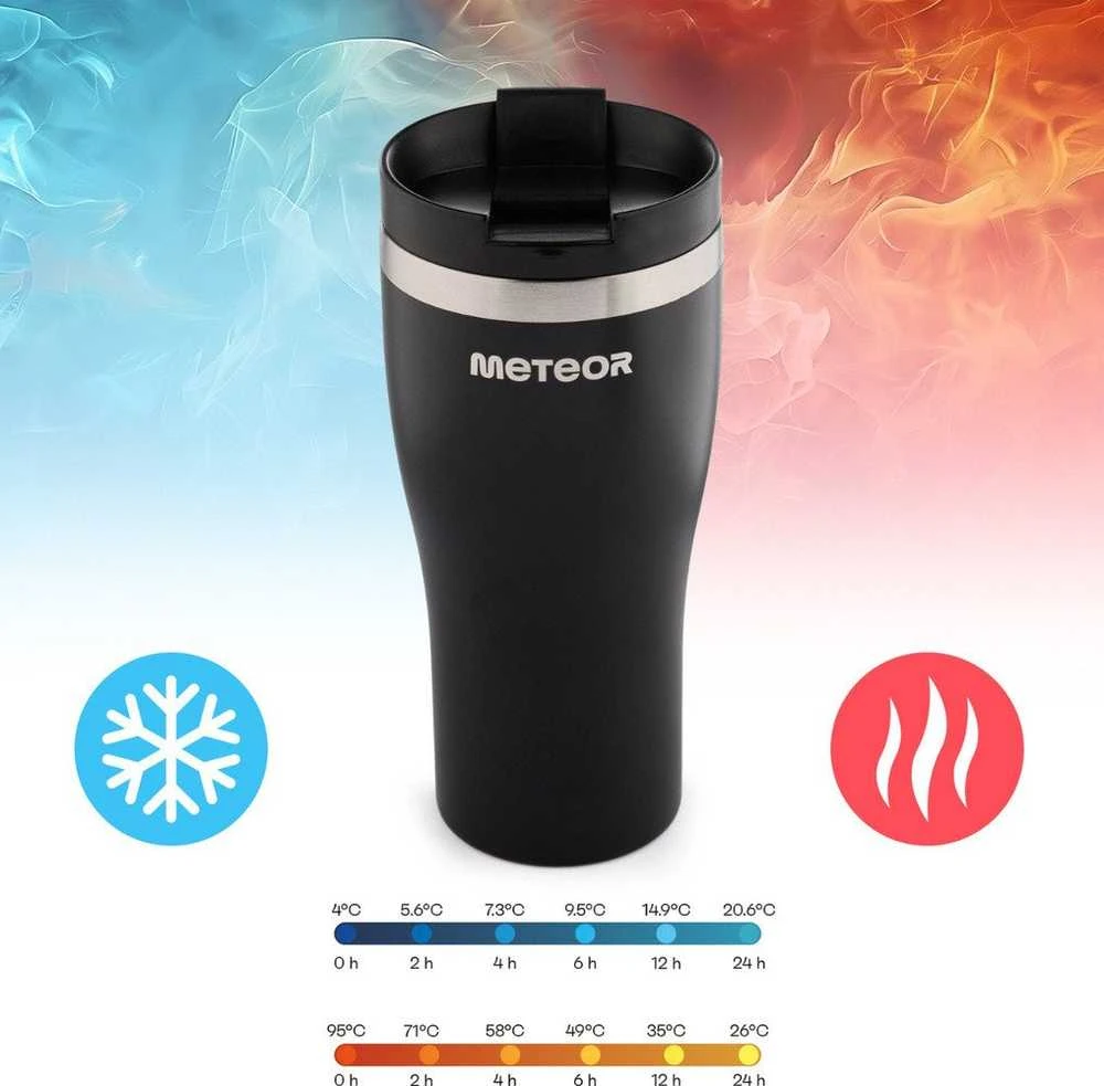 Termopuodelis Meteor 480 ml, juodas