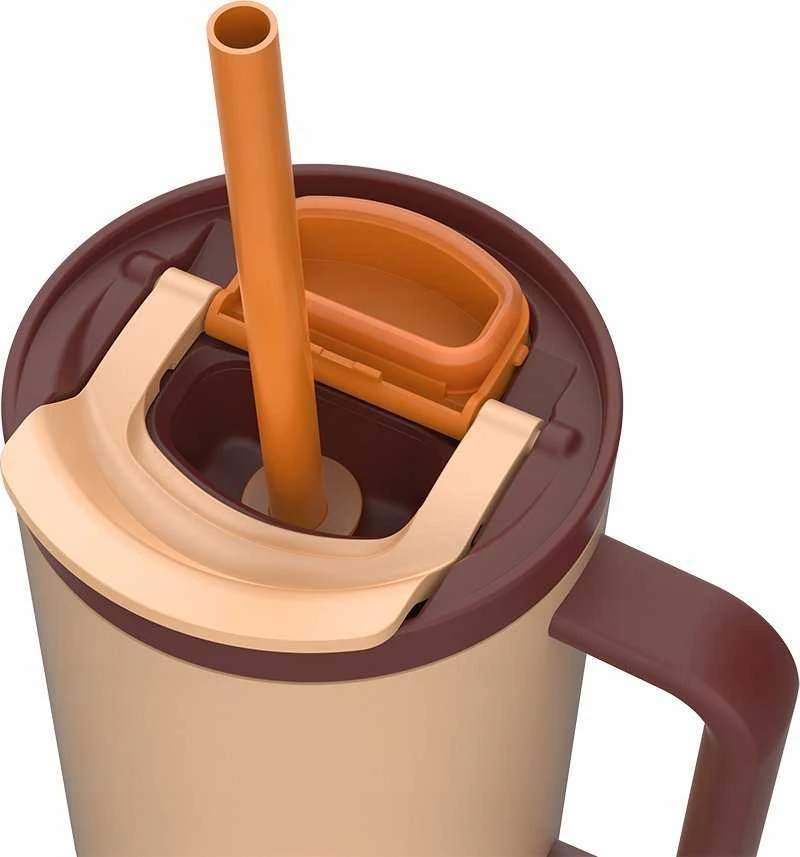 Termopuodelis su teleskopiniu šiaudeliu Kambukka Rio Tumbler 950ml Almond Dream