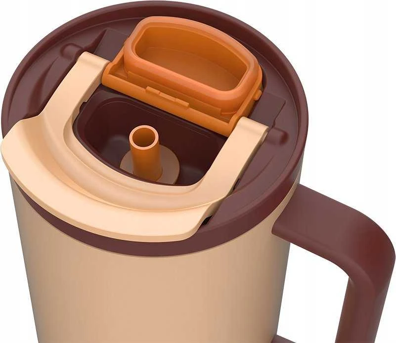 Termopuodelis su teleskopiniu šiaudeliu Kambukka Rio Tumbler 950ml Almond Dream