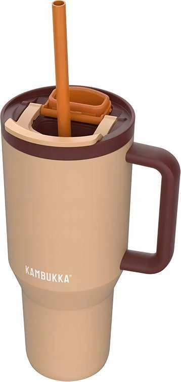 Termopuodelis su teleskopiniu šiaudeliu Kambukka Rio Tumbler 950ml Almond Dream