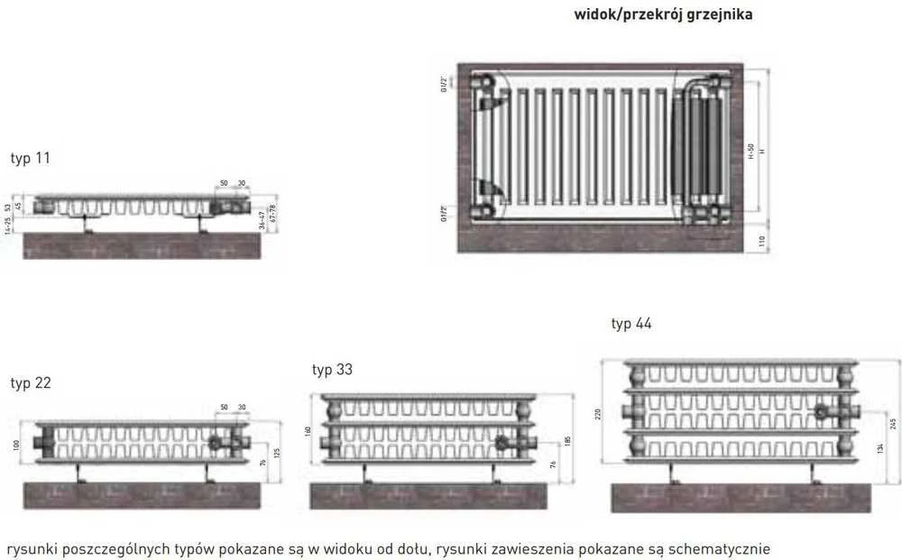 Termo Teknik Šildytuvas Termolux VK Typ 22 500 x 1400mm 1631W