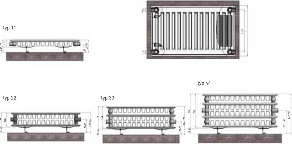 Termo Teknik Termolux Classic radiatorius, 11 tipas, 500 x 600 mm, 379 W
