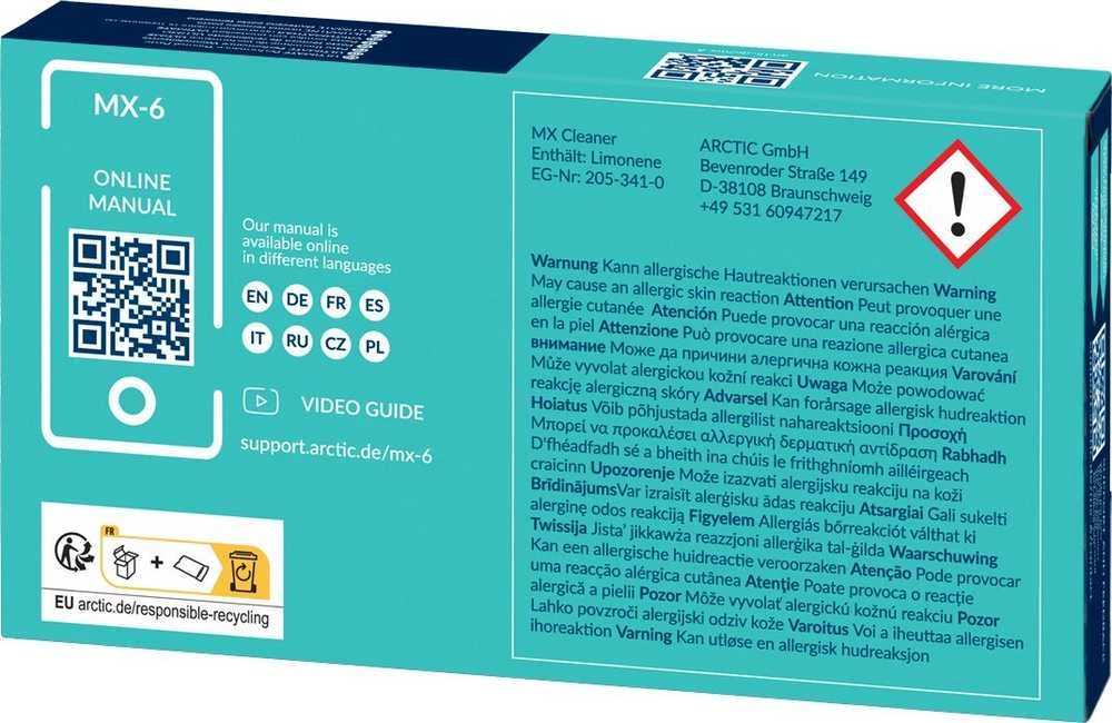 Termopasta ARCTIC MX-6, 4g su 6vnt. MX šluostėm