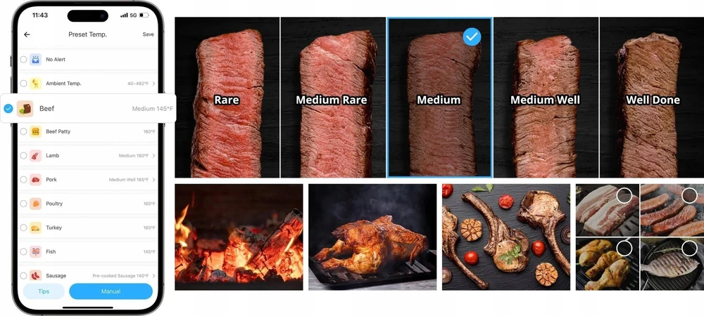 Sonoff BMT01 BBQ išmanusis Bluetooth termometras