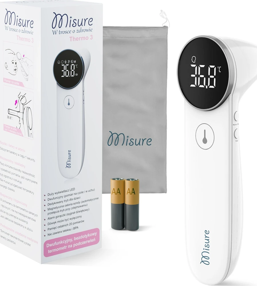 Termometras Misure Thermo 3 bekontaktis medicinis infraraudonųjų spindulių