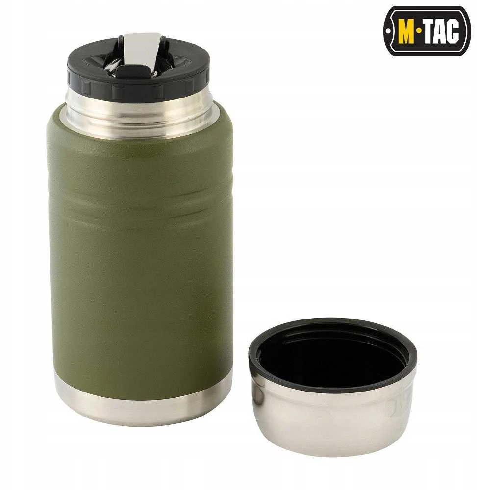 M-Tac maisto termosas su sulankstomu šaukštu 750 ml Olive