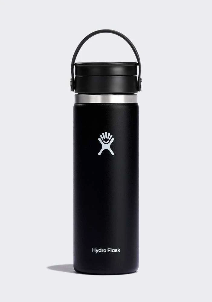 Hydro Flask 20 uncijų plataus burnos lanksčiojo dangtelio (591 ml) termo butelis – juodas