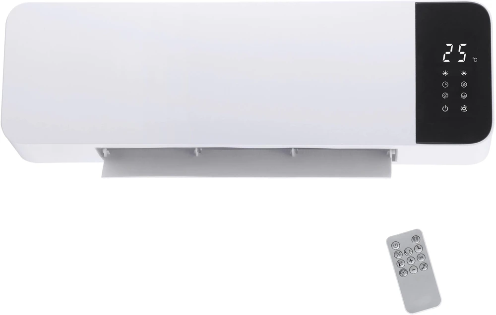 Emerio WH-133172, Elektrinis šildytuvas su ventiliatoriumi, Vidinis, Grindinis, Balta, LED, Nuotolinio valdymo