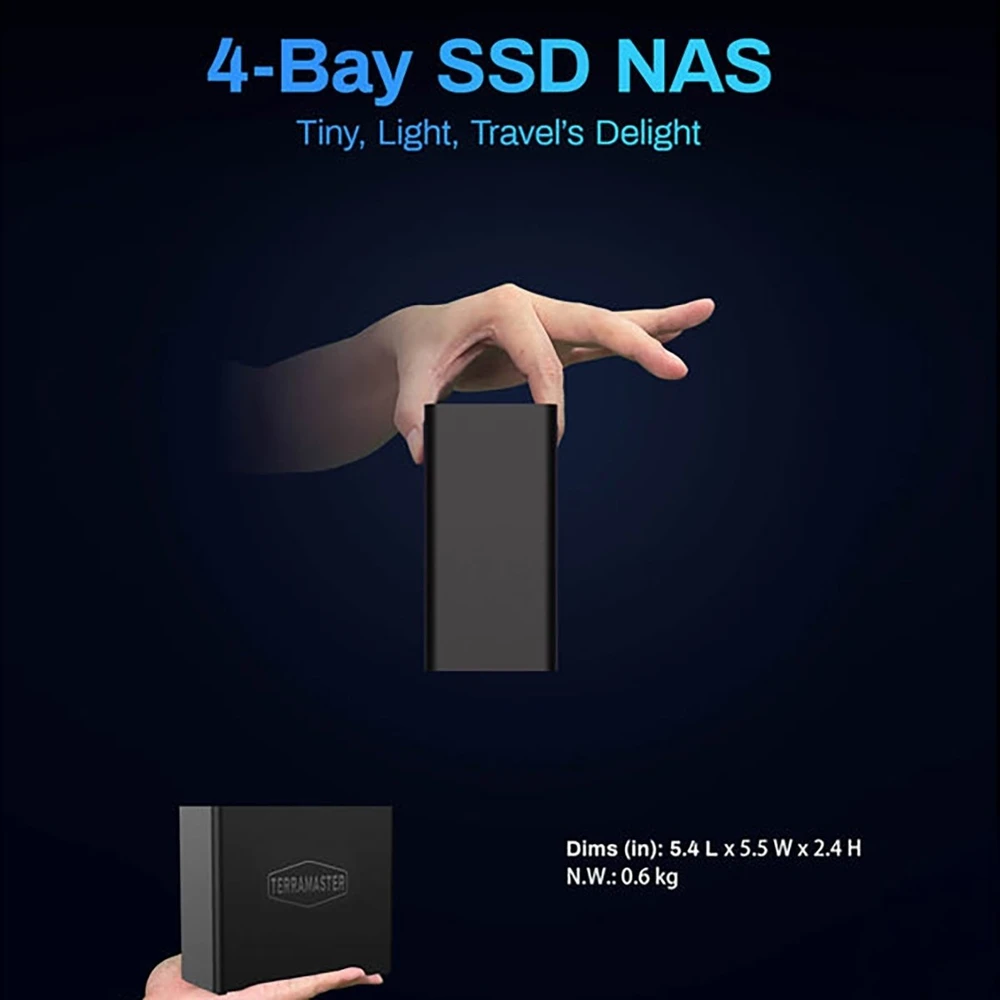 „TERRAMASTER F4“ SSD NAS failų serveris su „Intel N95“, 8 GB RAM, 4 lizdais