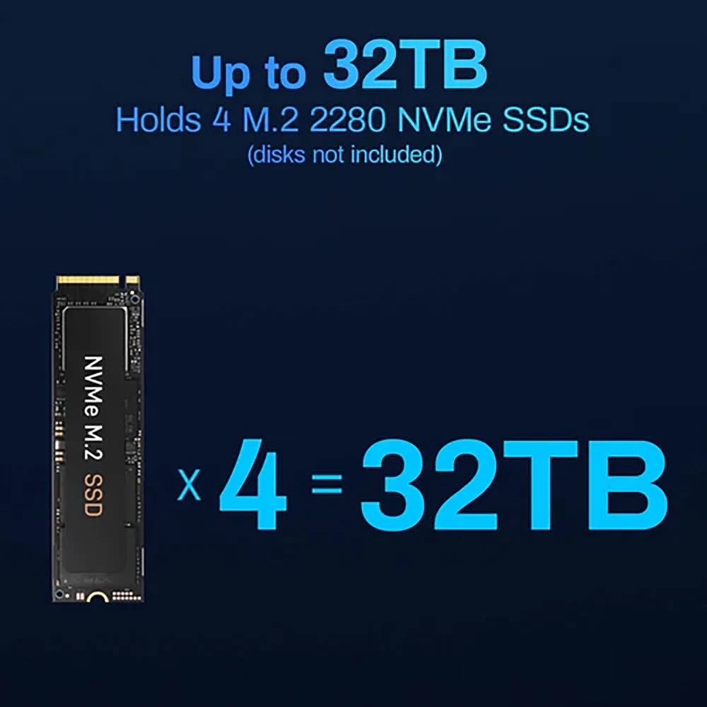 „TERRAMASTER F4“ SSD NAS failų serveris su „Intel N95“, 8 GB RAM, 4 lizdais
