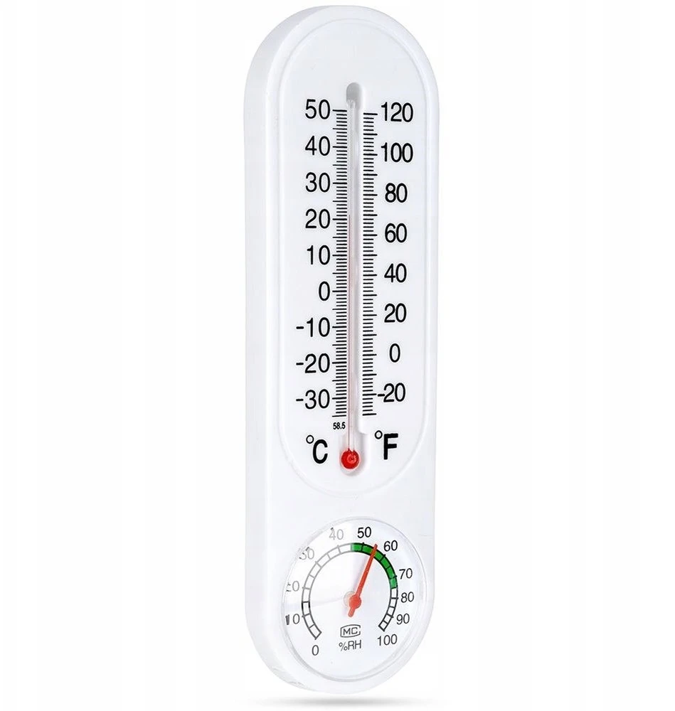 Terrario ProGarden Termometras/Higrometras Baltas 22 cm - Universalus, aiški skalė