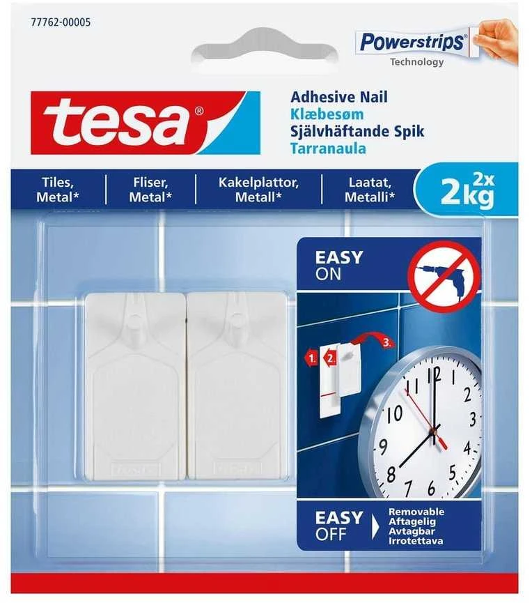 Tesa Kabliukai rėmeliui pakabinti, 77762, 2X2 kg, plytelėms