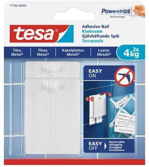 Tesa Kabliukai rėmeliui pakabinti, 77766, 2X4 kg, plytelėms