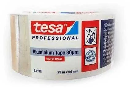 Lipni aliuminio juosta, Tesa Universal, 25 m x 50 mm