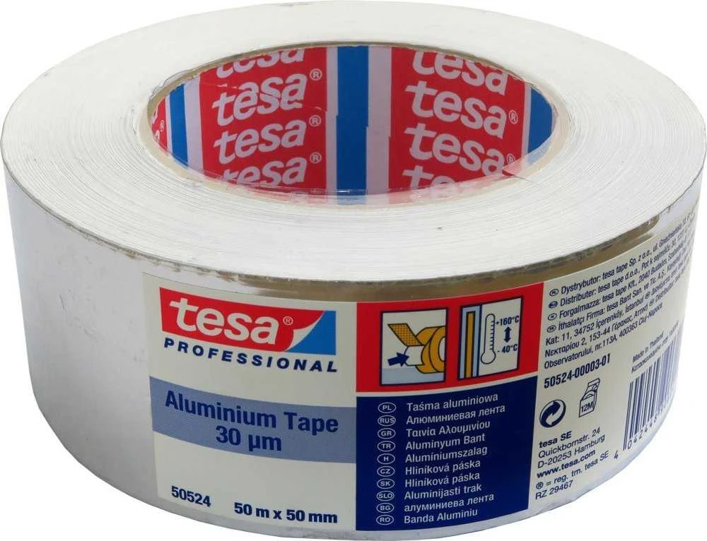 Lipni aliuminio juosta, Tesa, Universal, 50 m x 50 mm