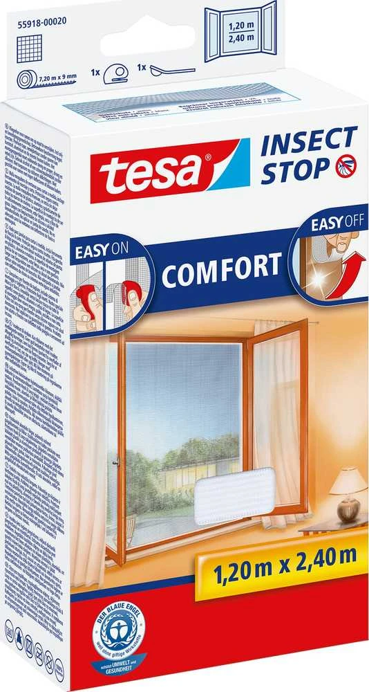 TESA MOSKITIERA OKIENNA BALTA 1,2m x 2,4m COMFORT