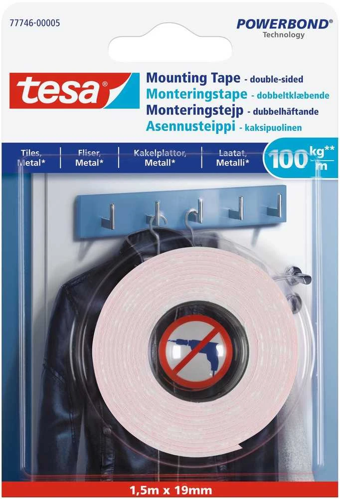 Dvipusė lipni juosta Tesa tesa, balta