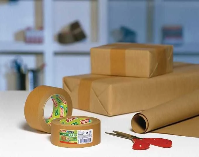 Popierinė pakavimo juosta TESA PACK Paper ECO Logo, 50mm x 50m, ruda