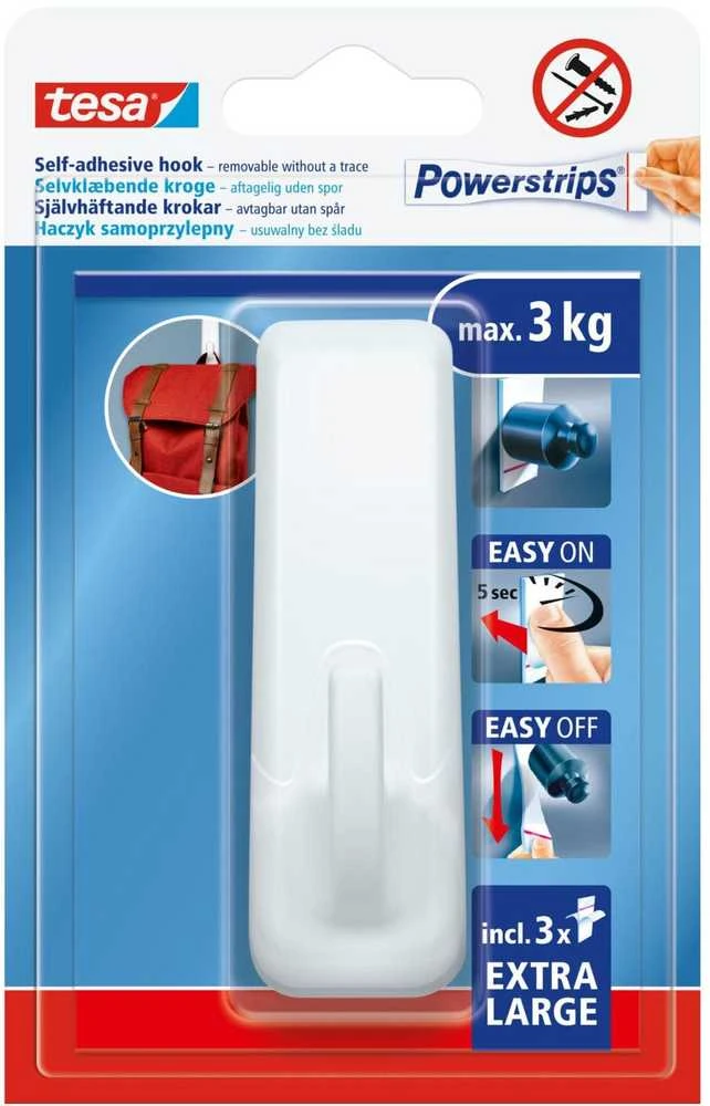 Kabliukas Tesa Powerstrips 58620 9.4cm x 3cm