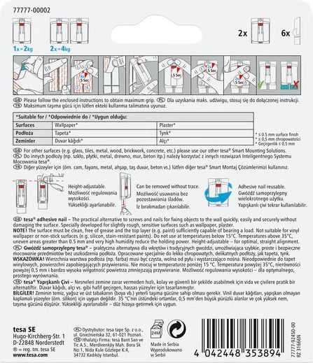 Tesa Gwoździe Savisriegiai vinys 2 vnt. po 2kg dt(+6 pl(h7777702)[aprašymas cz/sk,pl]