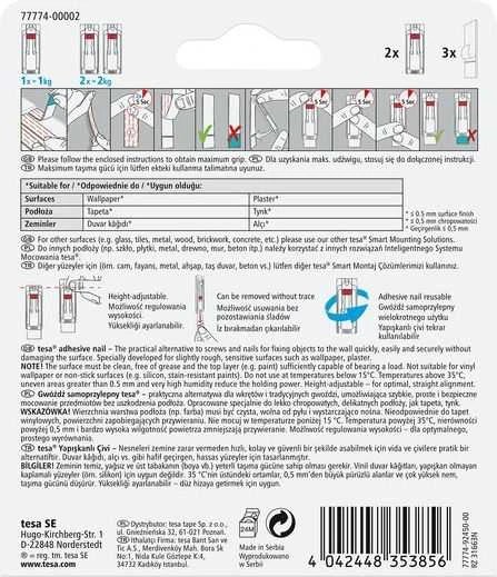 Gwoździe tesa LIPNUS VINIS TAPETAMS 1KG /REGULIUOJAMAS