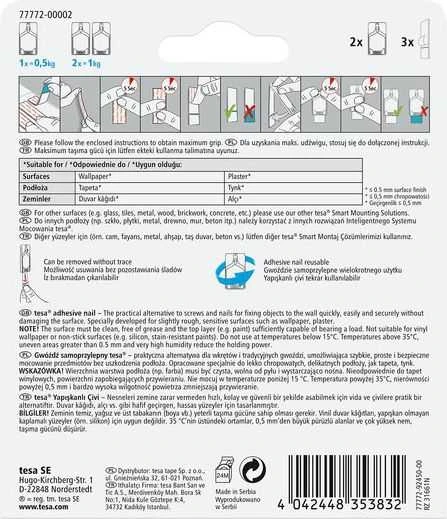 Tesa Gwoździe Lipnios vinys 2 vnt. <500g tapetams (+3 pl.) (77772-00007-00)