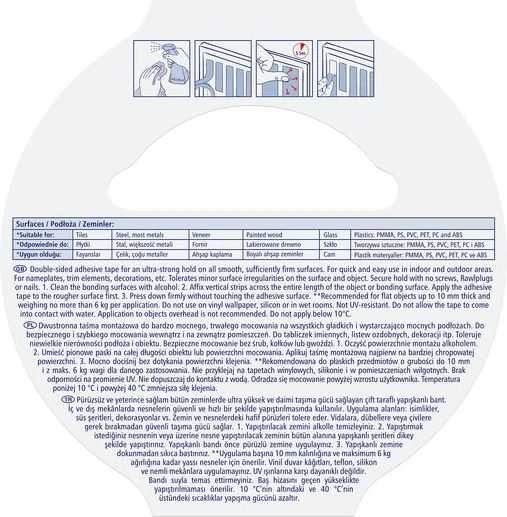 Ypač stipri dvipusė tvirtinimo juosta TESA Powerbond Ultra Strong, 19mm x 5m