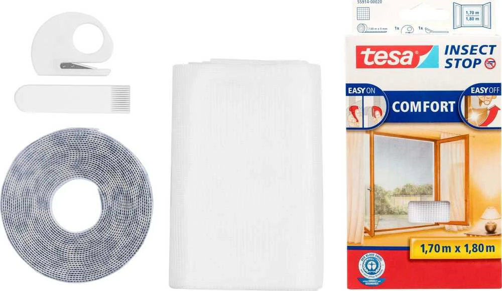 TESA TINKLELIS NUO UODŲ LANGAMS Baltas 1,7 x 1,8m COMFORT