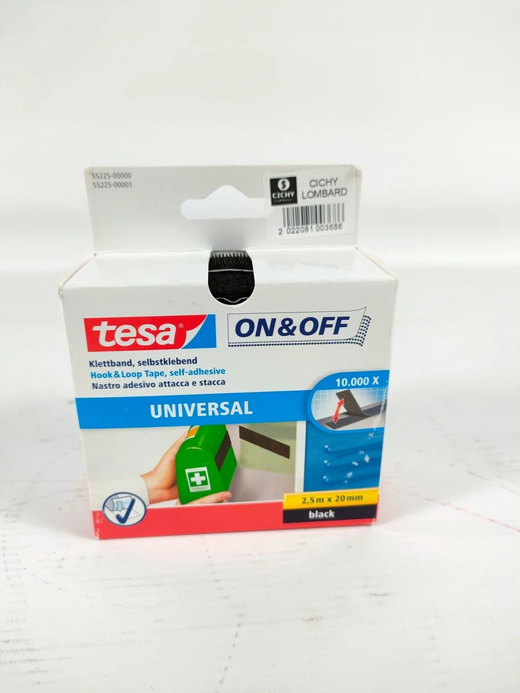 Tesa ON&OFF Universal Klettband juodas 2,5m 20mm