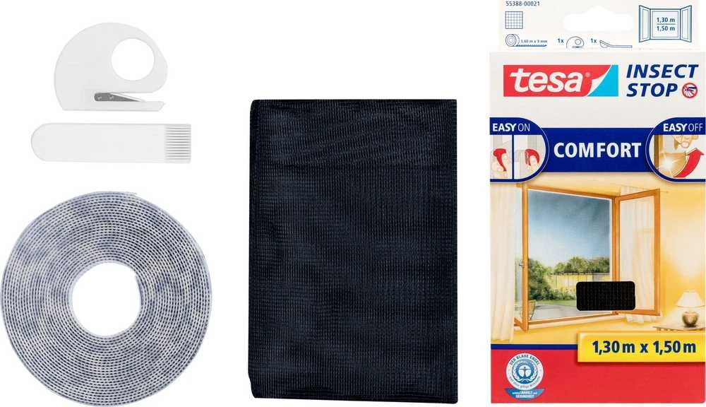 TESA MOSKITIERA OKIENNA Juoda 1,3m x 1,5m COMFORT