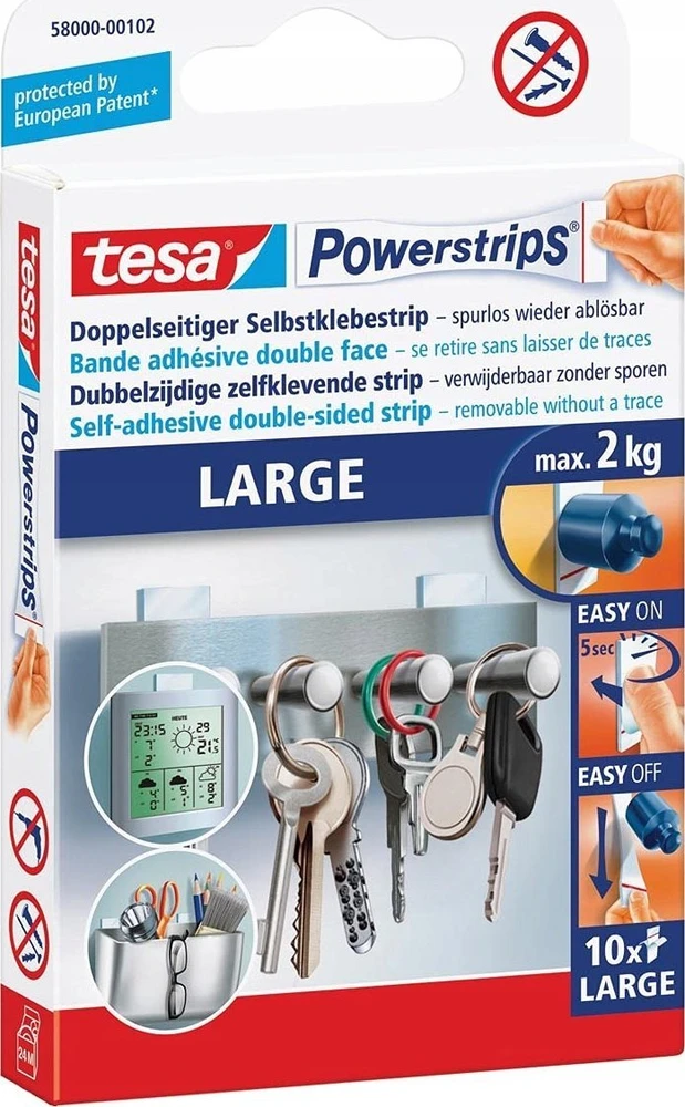 tesa® Powerstrips didelės – po 10 vnt.