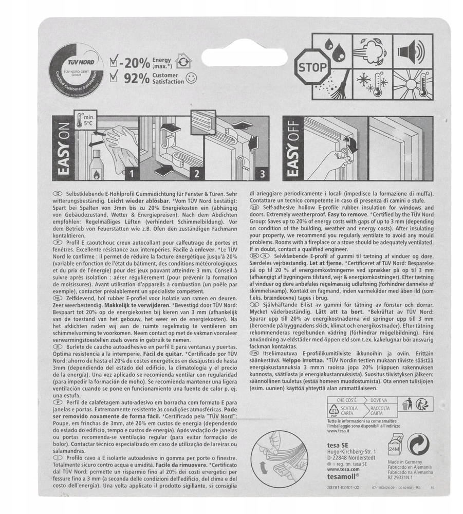 Uszczelka Guminis sandarinimo profilis e 6m: 9mm, baltas (h0546322)