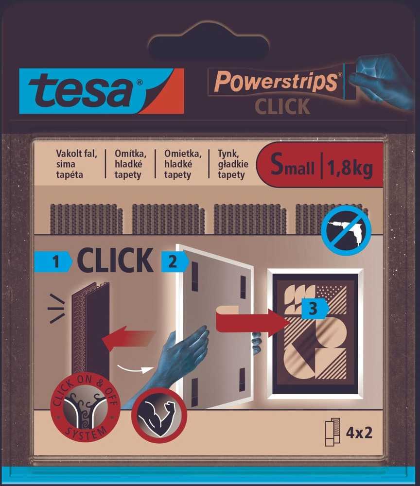 Tesa Rzep Lipnios vidinės „Velcro“ juostelės, 4 poros, ilgis 60 mm:20 mm, baltos