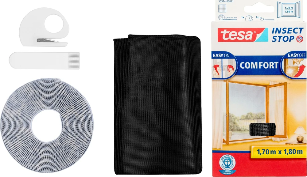 TESA MOSKITIERA OKIENNA Juoda 1,7m x 1,8m COMFORT