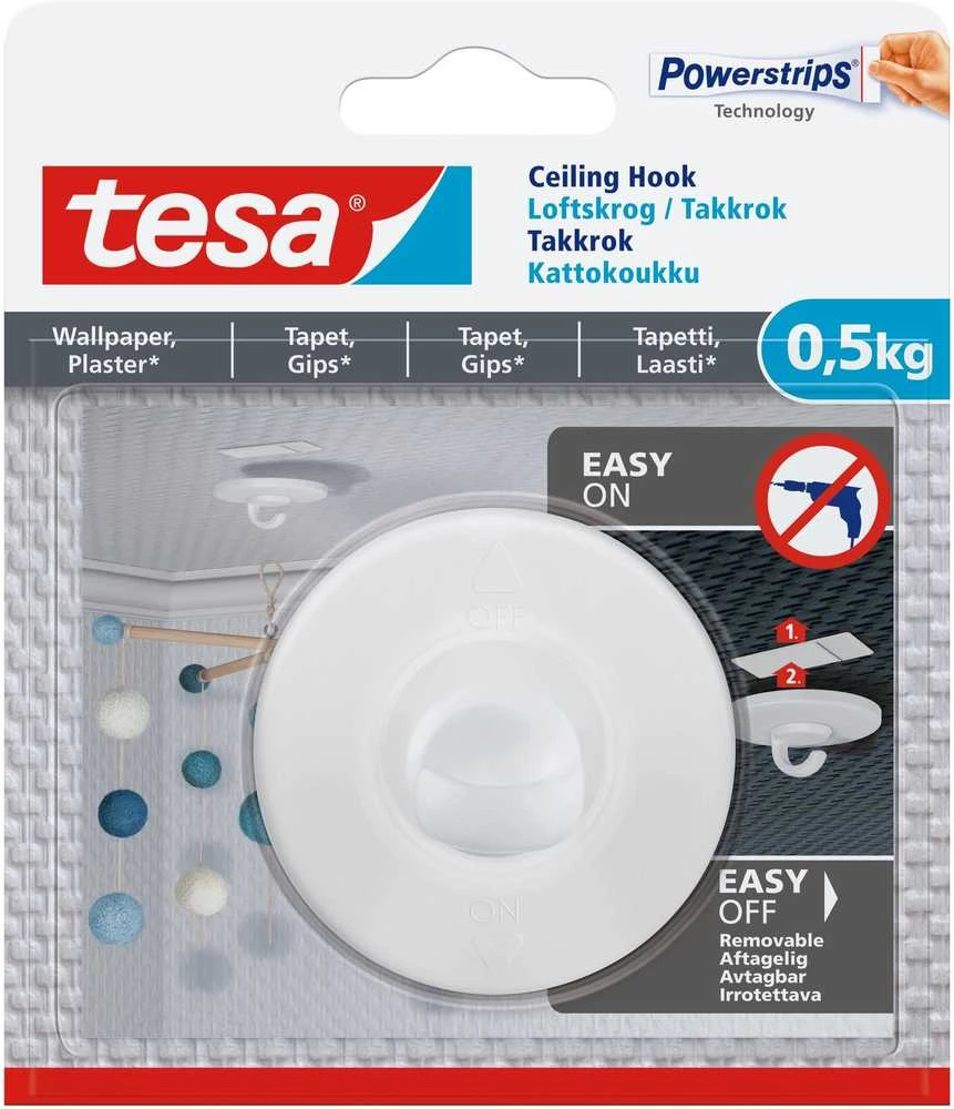 Drabužių kabliukas Tesa tesa 77781, balta