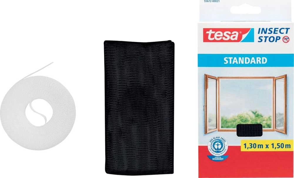 TESA MOSKITIERA OKIENNA Juoda 1,3m x 1,5m STANDARD