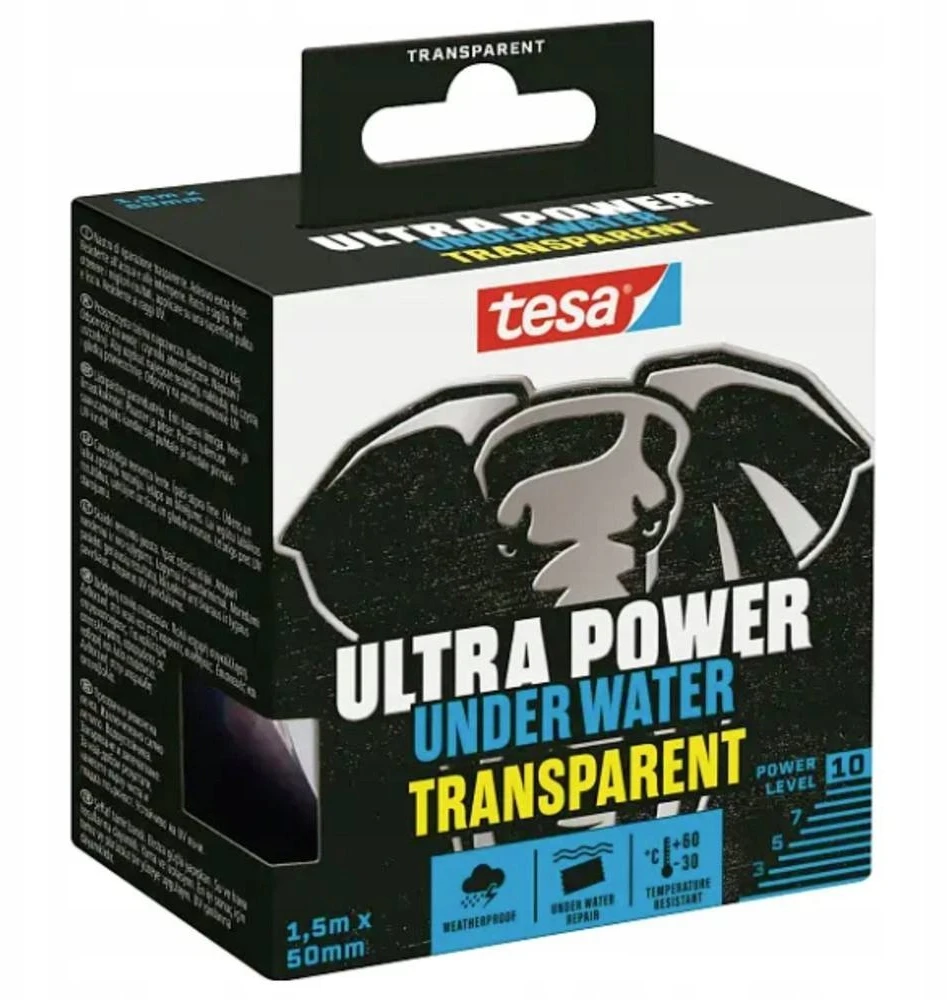 Tesa Remonto juosta Ultra Power Under Vanduo Transparent, 1.5mx5cm