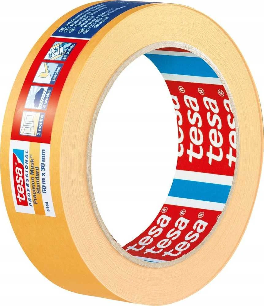 Tesa Taśma 3 m precizinė vašio juosta, 50 m: 30 mm, geltona