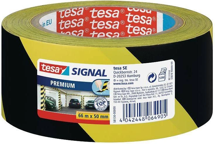 Tesa Juoda įspėjamoji juosta 50mmx66m