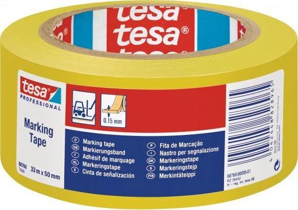 Taśma Tesa Lipni ženklinimo juosta, 50mm x 33m, geltona