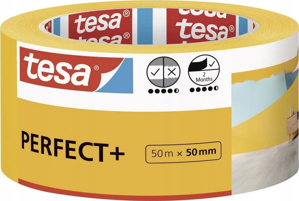 Dažymo juosta TESA PERFECT+ 56538, 50 x 0,05 m, oranžinės sp.