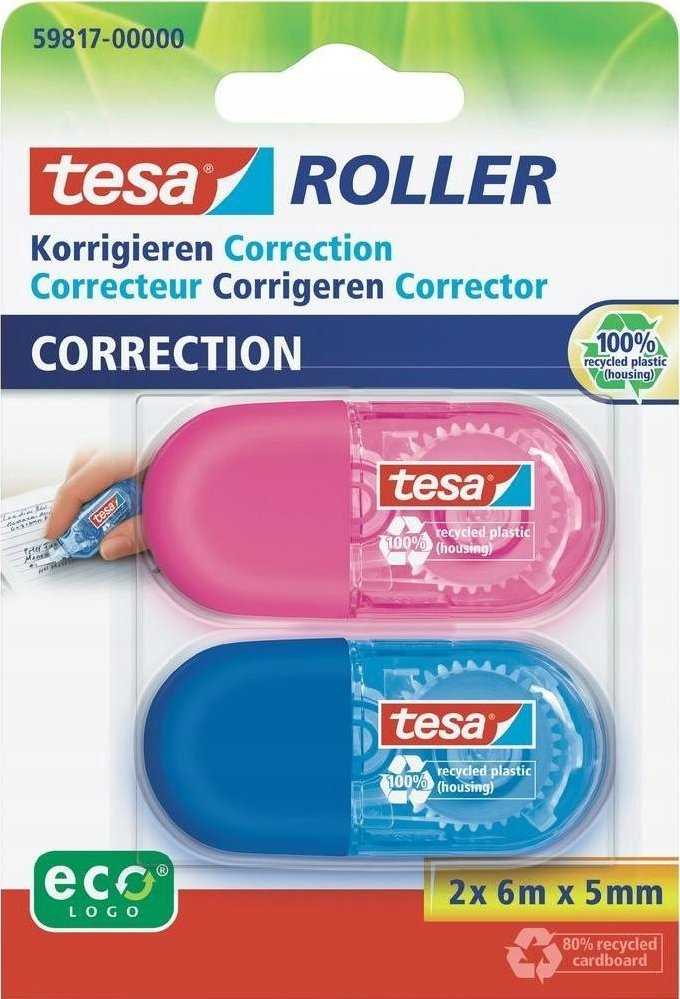 Tesa TESA 59817-00000 taśma korekcyjna 6 m Mėlyna, Rožinė 2 vnt.
