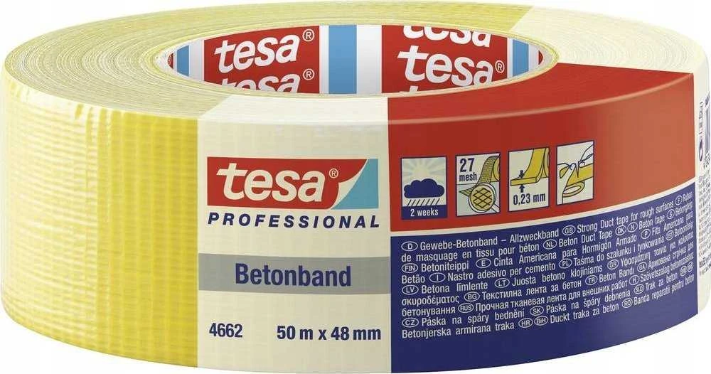 Tesa Lipnioji audinio juosta Betonband, 50 m x 48 mm