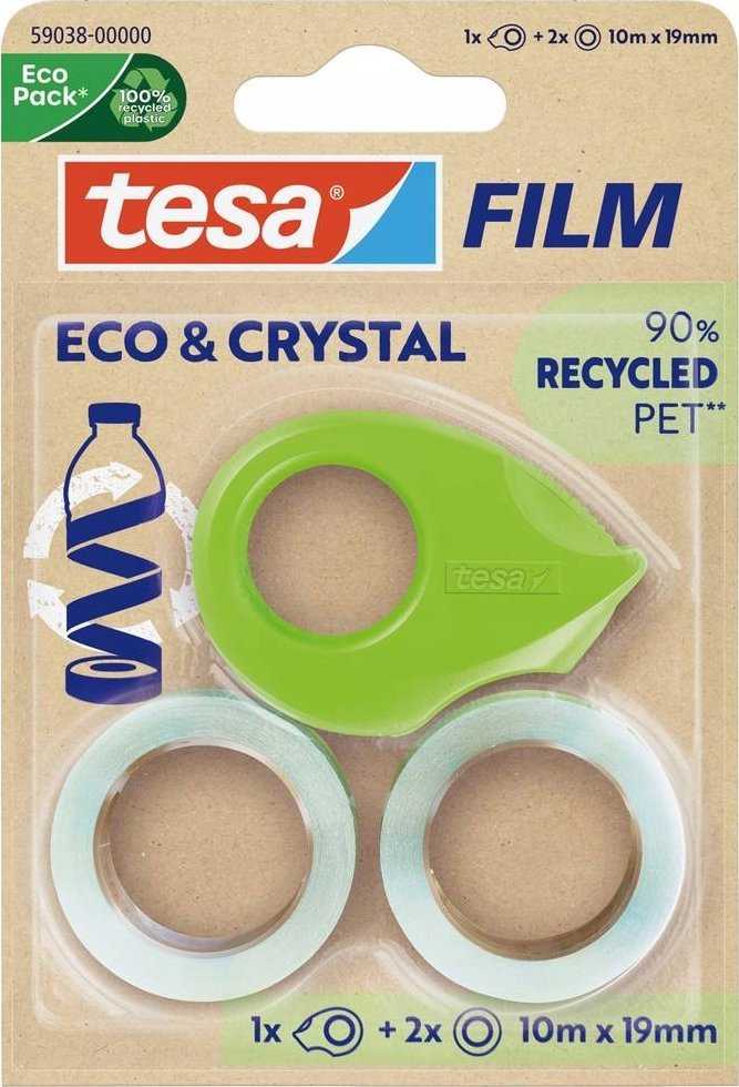 Tesa ECO* & CRYSTAL, 2 rolki 10mX19mm blister, su dyspenserem
