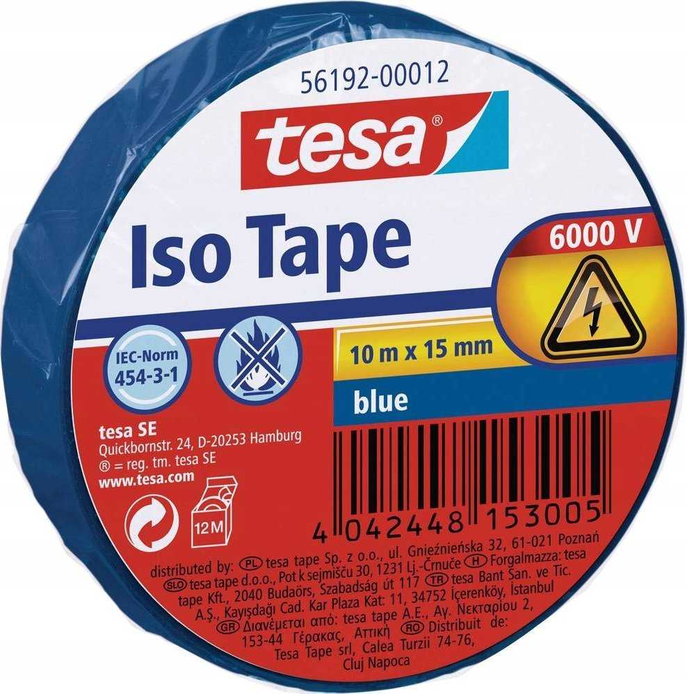 Tesa Taśma izolacyjna 10m 15mm mėlyna
