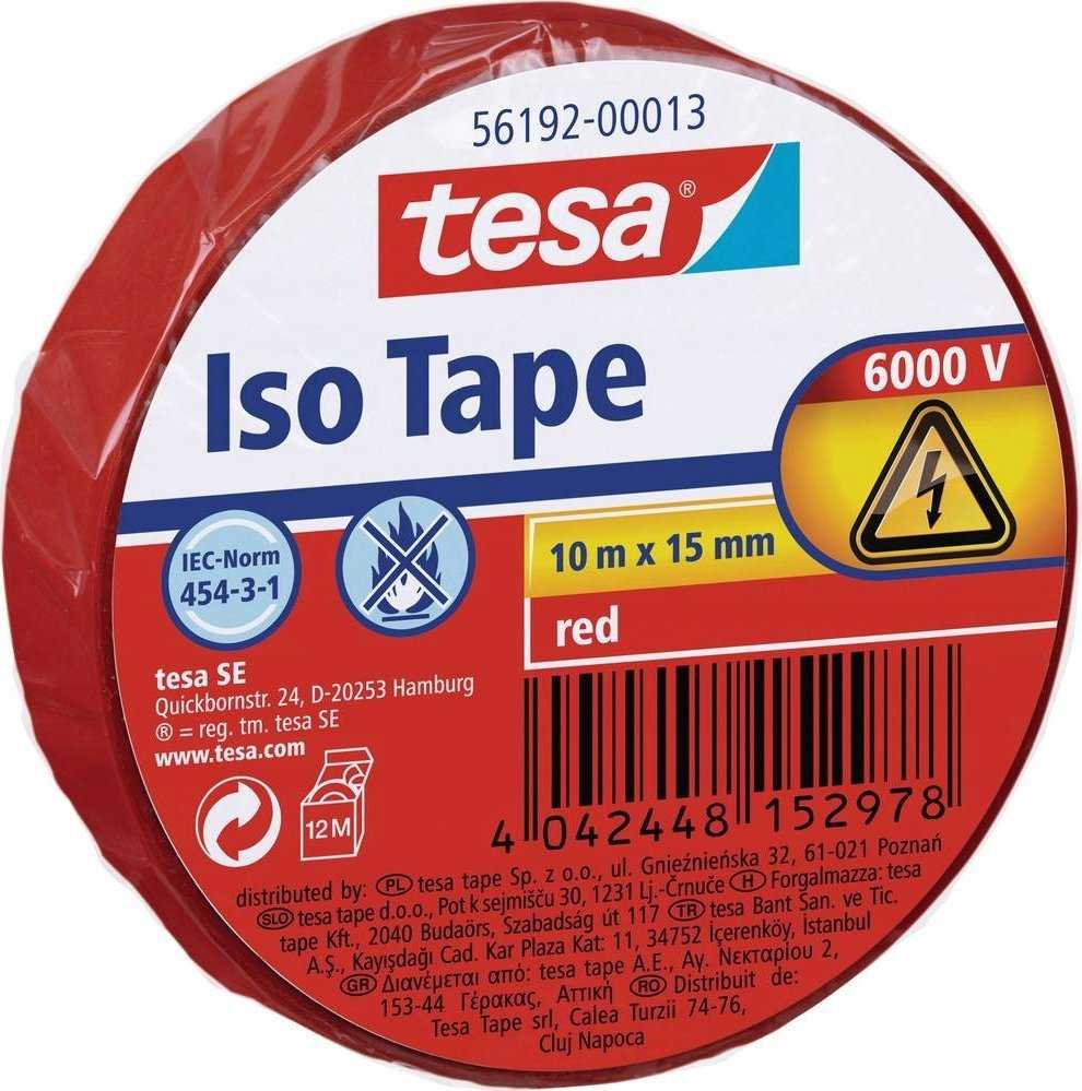 Tesa taśma izolacyjna 10m 15mm raudona