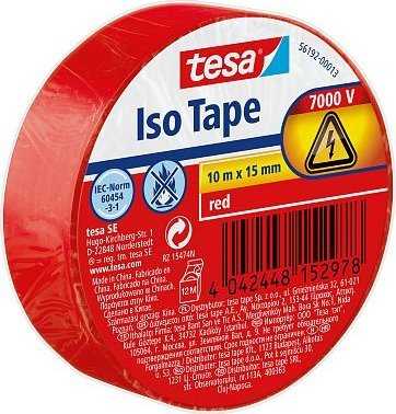 Tesa taśma izolacyjna 10m 15mm raudona
