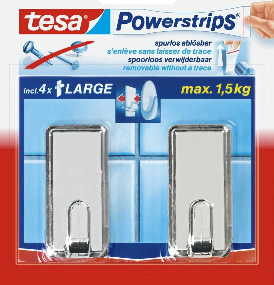 Tesa Kabliukai Classic, 58051 2X2 kg, chromo
