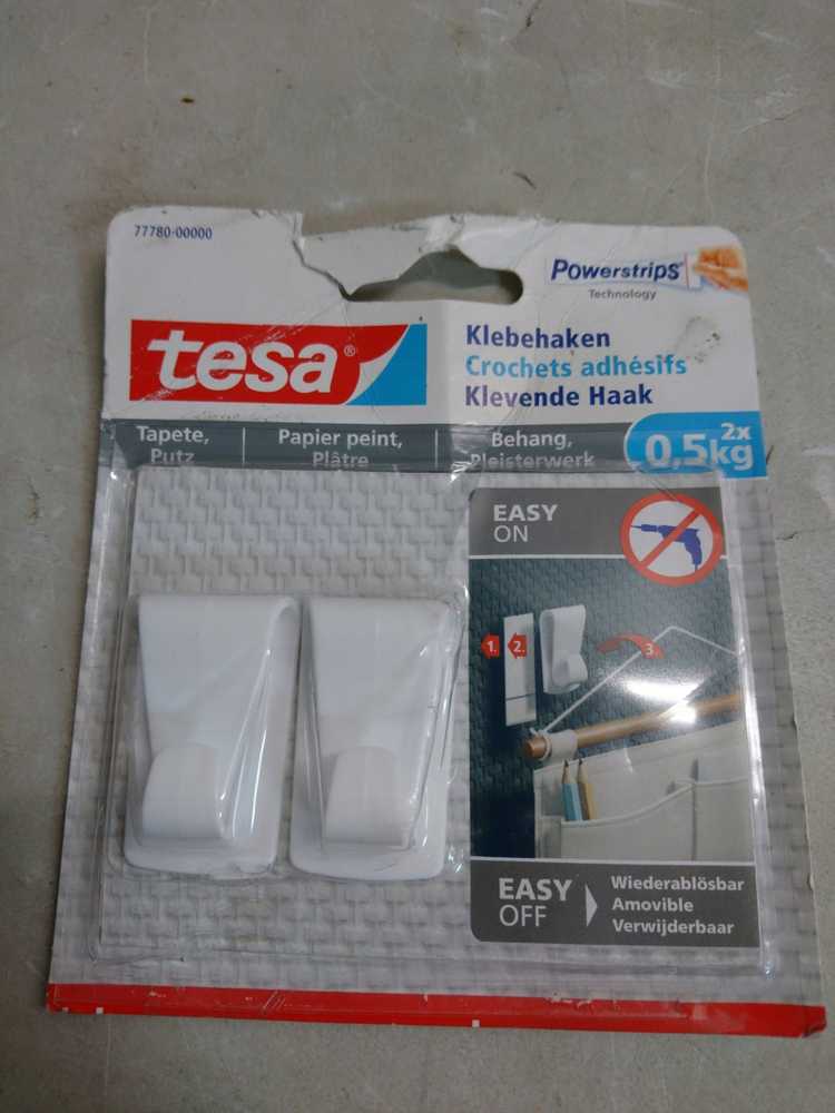 Tesa lipnūs kabliukai 0,5kg struktūriniams paviršiams