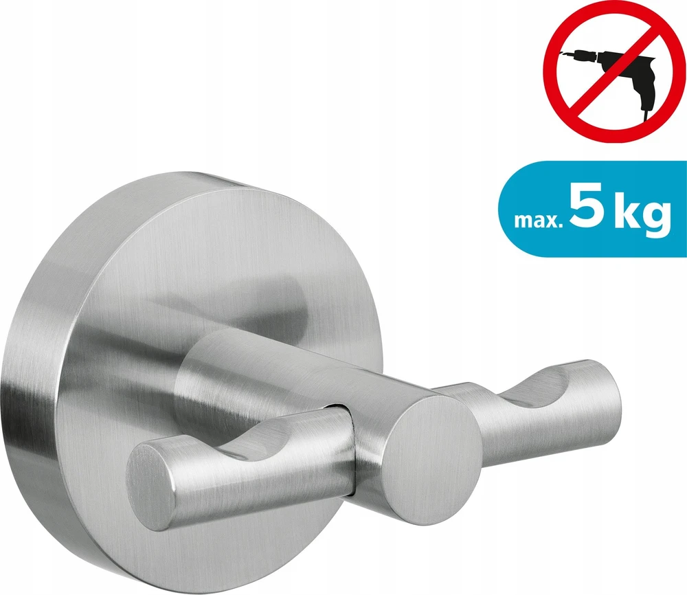 Priklijuojamas dvigubas kabliukas TESA MOON 40305